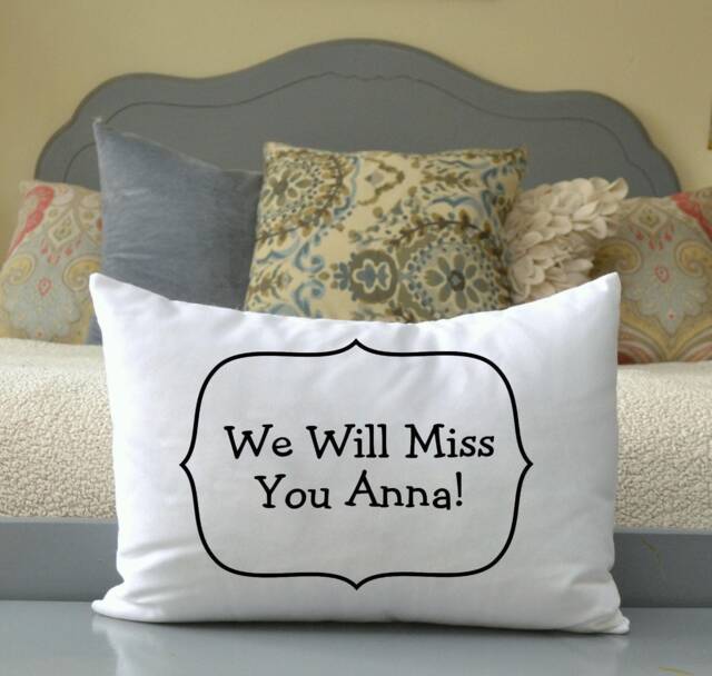 Personalized Pillow, Autograph Moving Gift, Relocation Going Away Autograph Going Away Guest Sign in Pillow - image 1