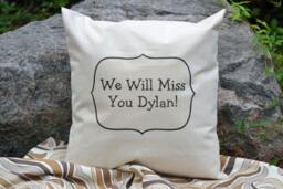 Personalized Pillow, Autograph Moving Gift, Relocation Going Away Autograph Going Away Guest Sign in Pillow - thumbnail 2