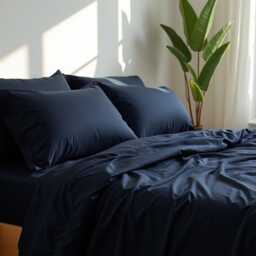 Navy Duvet Cover 1 Duvet Cotton Sateen Comforter Set - thumbnail 4