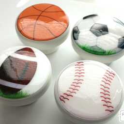 Soccer Basketball Football Baseball Knobs Sports Balls Drawer Pull Kids Nursery Room Decor - Handmad - thumbnail 2