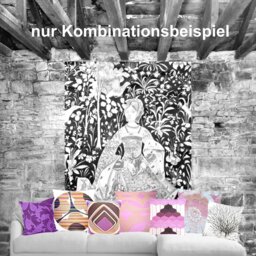 Throw Pillow Tunnel Vision, Purple Brown Beige Cushion Cover, 60S 70S Vintage Fabric Modernist Era, Mid-Century Pop Art, Accent Case - thumbnail 2