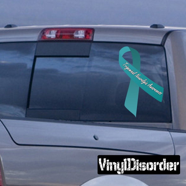 Trigeminal Neuralgia Awareness Ribbon Vinyl Wall Decal Or Car Sticker