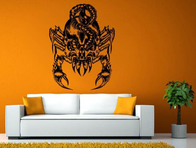 Scorpion Inside Skull Head Monster Wall Window Vehicle Sticker Decal Vinyl Fathead Mural Decor L2072 - image 1