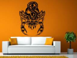 Scorpion Inside Skull Head Monster Wall Window Vehicle Sticker Decal Vinyl Fathead Mural Decor L2072 - thumbnail 1