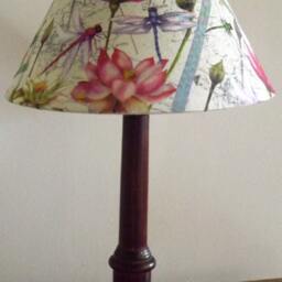 Dragonfly Lampshade Exotic Flowers Botanical Garden Vintage Script Fatta Da Mamma - thumbnail 3