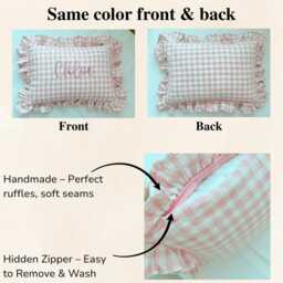 Baby Name Pillow With Ruffles, Personalized Nursery Cushion - Newborn Keepsake & Shower Gift - thumbnail 4