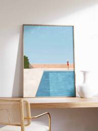 Swimming Pool Wall Art, Art Print, Poster, Blue Gift, Summer Water - thumbnail 1