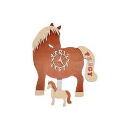 Horse Personalised Wooden Pendulum Children's Clock - thumbnail 4