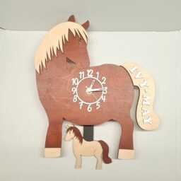 Horse Personalised Wooden Pendulum Children's Clock - thumbnail 2