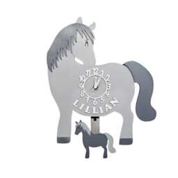 Horse Personalised Wooden Pendulum Children's Clock - thumbnail 3