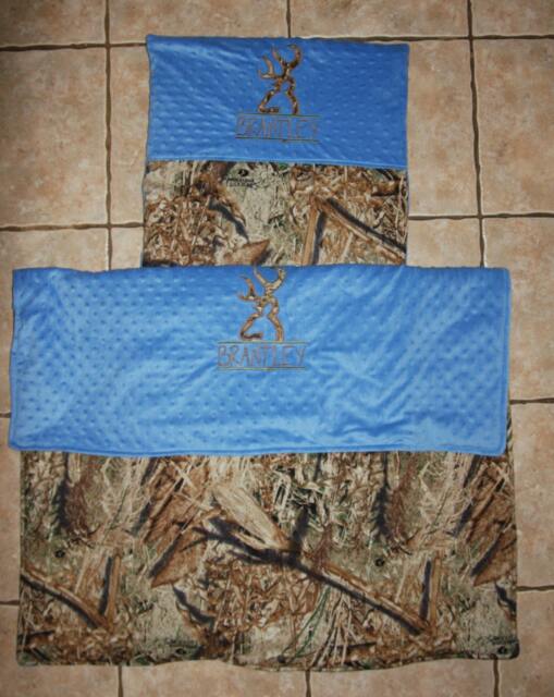 Custom Appliqued Camo Nap Mat Cover & Blanket - image 1