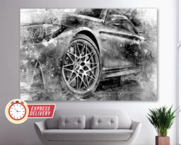 Bmw M4 Print, Bmw Canvas Wall Art, Poster, Wheel, Decor, Sport Paintings - thumbnail 1