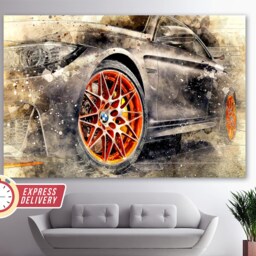 Bmw M4 Print, Bmw Canvas Wall Art, Poster, Wheel, Decor, Sport Paintings - thumbnail 2