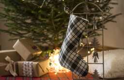 Black Plaid Christmas Stocking - thumbnail 1