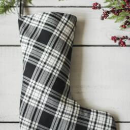 Black Plaid Christmas Stocking - thumbnail 2