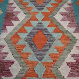 3x10 Maimana Blue Chubi Afghan Runner Rug, Handmade Kilim Stunning Flatweave Oriental Turkmen Hallway Rug - thumbnail 3