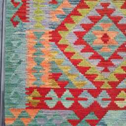Classic Kilim Rug, Handmade Artisan Afghan Turkish Persian Qashqai Navajo Bohemian Natural Wool Flatweave Multicolour Rug 123x83 cm - thumbnail 4