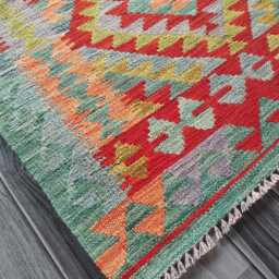 Classic Kilim Rug, Handmade Artisan Afghan Turkish Persian Qashqai Navajo Bohemian Natural Wool Flatweave Multicolour Rug 123x83 cm - thumbnail 2