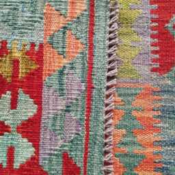 Classic Kilim Rug, Handmade Artisan Afghan Turkish Persian Qashqai Navajo Bohemian Natural Wool Flatweave Multicolour Rug 123x83 cm - thumbnail 3