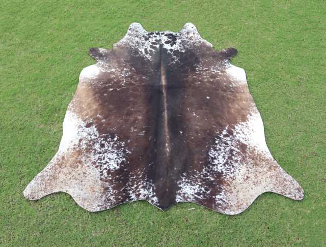 Exclusive Cow Skin Rug Brown & White-Large Cowhide For Living Room-Genuine Tricolor Cowhide-Brazilian Area Rug-Brindle - image 1