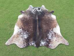 Exclusive Cow Skin Rug Brown & White-Large Cowhide For Living Room-Genuine Tricolor Cowhide-Brazilian Area Rug-Brindle - thumbnail 1