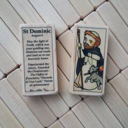 st Dominic Patron Saint Block With Gift Bag // Catholic Toys By Almondrod