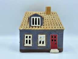 Ceramic Cottage Tea-Light in Slate Grey