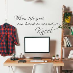 Religious Wall Decal Vinyls Decals Art Inspirational Quote - When Life Gets Too Hard To Stand Kneel- 097 - thumbnail 2