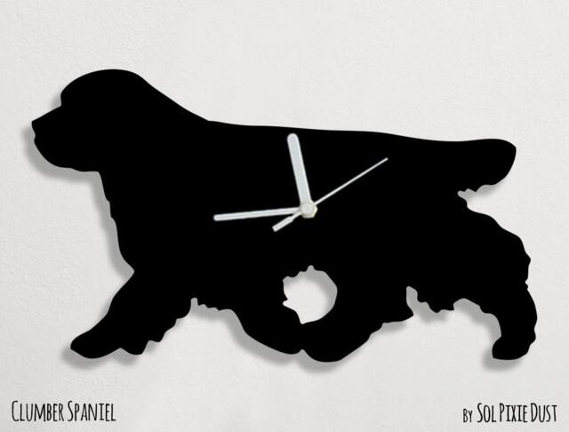 Clumber Spaniel Dog - Wall Clock Silhouette - image 1