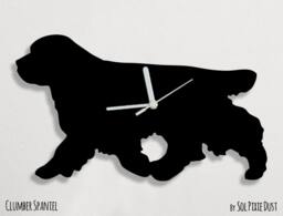 Clumber Spaniel Dog - Wall Clock Silhouette - thumbnail 1