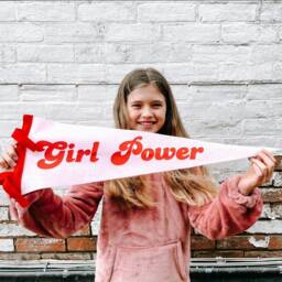 Girl Power Felt Pennant Flag Motivational Feminist Kindness Wall Hanging - thumbnail 3