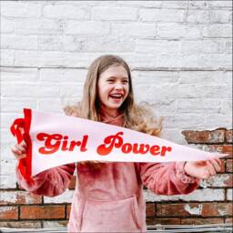 Girl Power Felt Pennant Flag Motivational Feminist Kindness Wall Hanging - thumbnail 2
