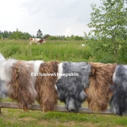 Natural 3 Color Genuine Sheepskin Rug 100% Sheep Skin Leather Decorative Rug Comfy, Area Rugs Carpet Outdoor Long Wool - thumbnail 2