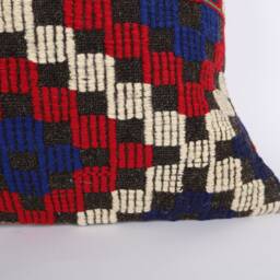 Handwoven Turkish Kilim Lumbar Pillow Bohemian Home Decor - 16x24 Inch - thumbnail 2