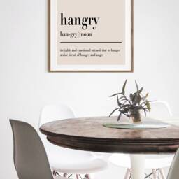 Hangry Noun Ampersand Poster, Quote Print, Retro Typography Minimalist Home Decor, Modern Slogan Wall Art, Office, Lounge, A2 A1 - thumbnail 3
