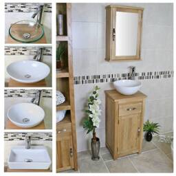 Handcrafted Solid Oak Bathroom Vanity Unit - Small Spaces - thumbnail 2