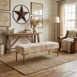 Premium Cowhide Ottoman/Bench - Custom Made Free Shipping Lfb60
