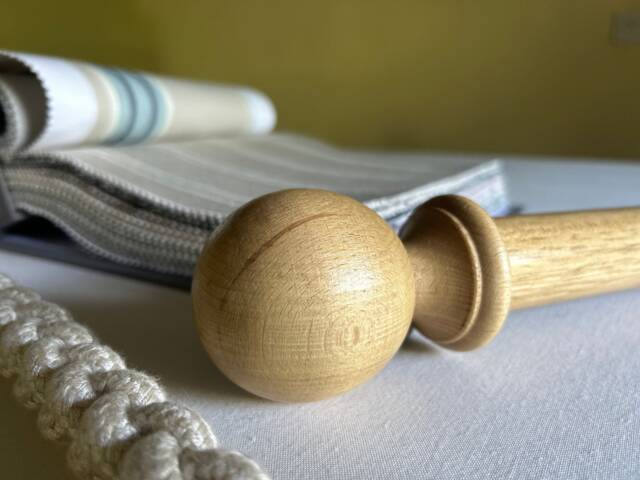 Handmade Wooden Curtain Pole Set Custom Finishes & Brackets - image 1