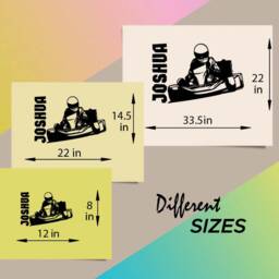 In-Style Decals Wall Vinyl Decal Home Decor Art Sticker Custom Name Guy Boy Man Go Kart Racing Racer Kids Room Removable Mural Design 1607 - thumbnail 2