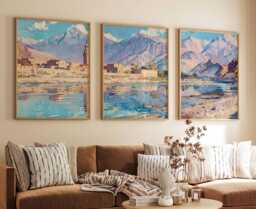 Set Of 3 Kabul Posters, Afghanistan Travel Prints, Art, Islamic Wall Muslim Gift, Afghan Decor - thumbnail 1