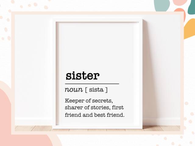 Sister Definition Print - Girl's Bedroom, Playroom Wall Art - image 1