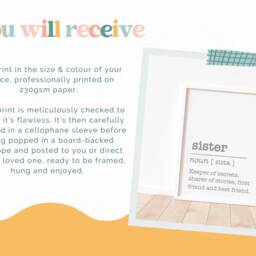 Sister Definition Print - Girl's Bedroom, Playroom Wall Art - thumbnail 2