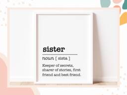 Sister Definition Print - Girl's Bedroom, Playroom Wall Art - thumbnail 1