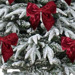 Luxurious Limited Edition Red Velvet Tie On Christmas Tree Bows 5.5 Inches Wide 1/3 Or 6 Packs - thumbnail 3