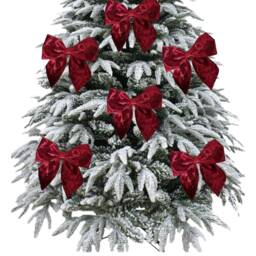 Luxurious Limited Edition Red Velvet Tie On Christmas Tree Bows 5.5 Inches Wide 1/3 Or 6 Packs