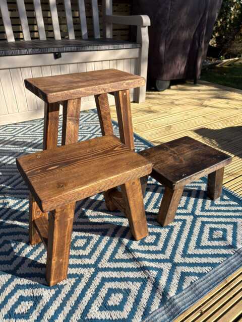 Rustic Milking Stool/ Handmade Stool/Wooden Vintage Farmhouse Small Bathroom - image 1