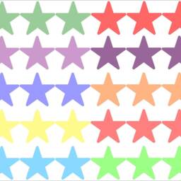 Pastel Rainbow Stars Subtle Soft Colours Sorbet Wall Art Sticker Kit Decal Graphic Nursery Decor - thumbnail 2