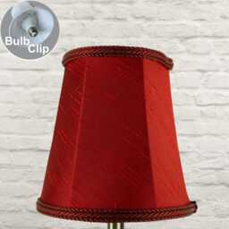Ruby Red Empire Chandelier Shade, Faux Silk Candle Clip Lampshade, Wall Light Handmade