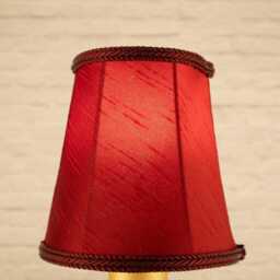 Ruby Red Empire Chandelier Shade, Faux Silk Candle Clip Lampshade, Wall Light Handmade - thumbnail 4