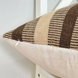 Brown Tribal Hemp Hand Woven Natural Dye Color Hmong Lumbar Pillow Cover - thumbnail 3